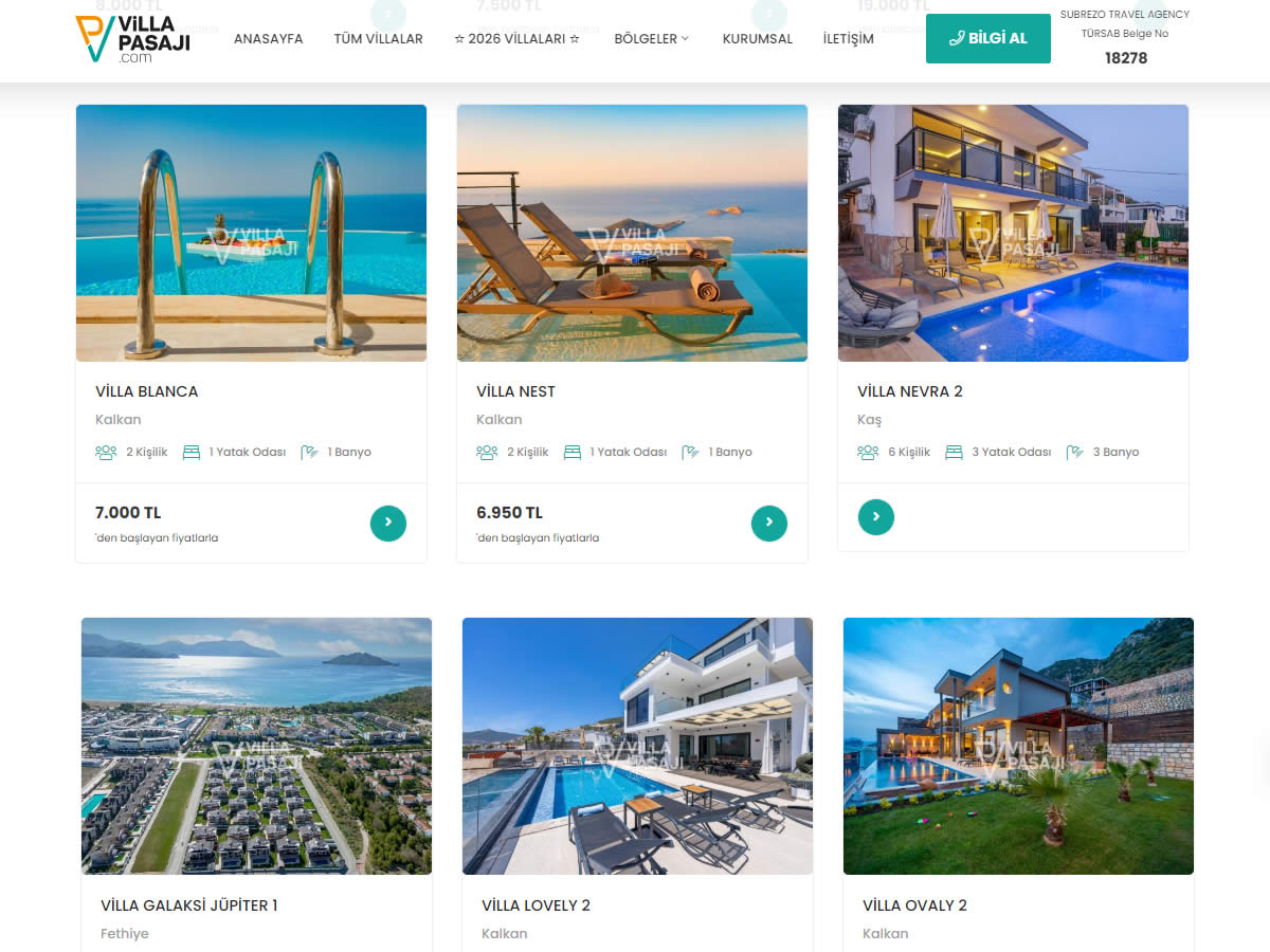 Villa Kiralama Sistemi