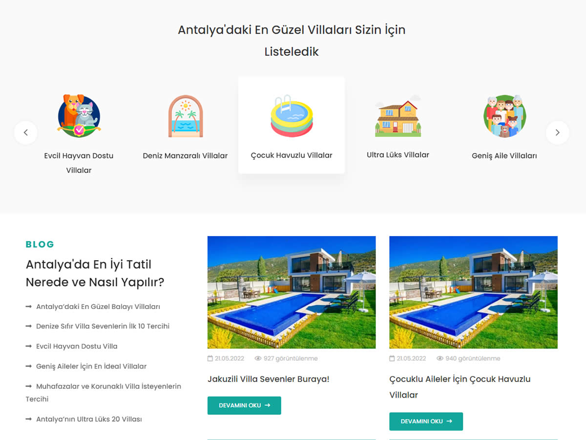 Villa Kiralama Web Sitesi